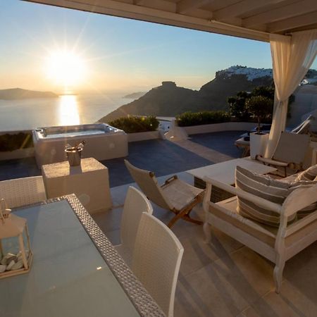 Sunset View Villa Santorini - With Outdoor Jacuzzi Firostefani Exteriör bild